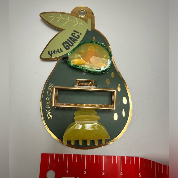 NWT ⚜️🥑⚜️ You guac! Avocado Hair Claw Clips set of 3 - Picture 12 of 14